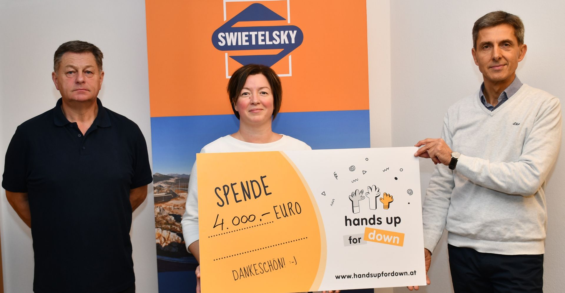 Großzügige Spendenübergabe der Fa Swietelsky